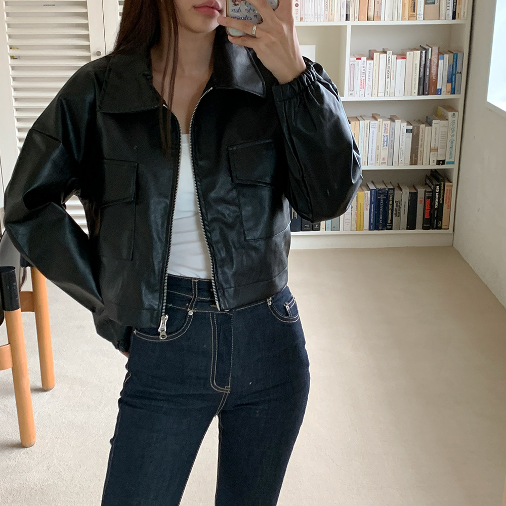 ZARA レザー ショートジャケット短丈 y2k asclo nugu otte